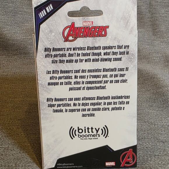 Avengers Iron Man Bitty Bommers Portable Wireless Bluetooth Speaker SEALED - Picture 2 of 3